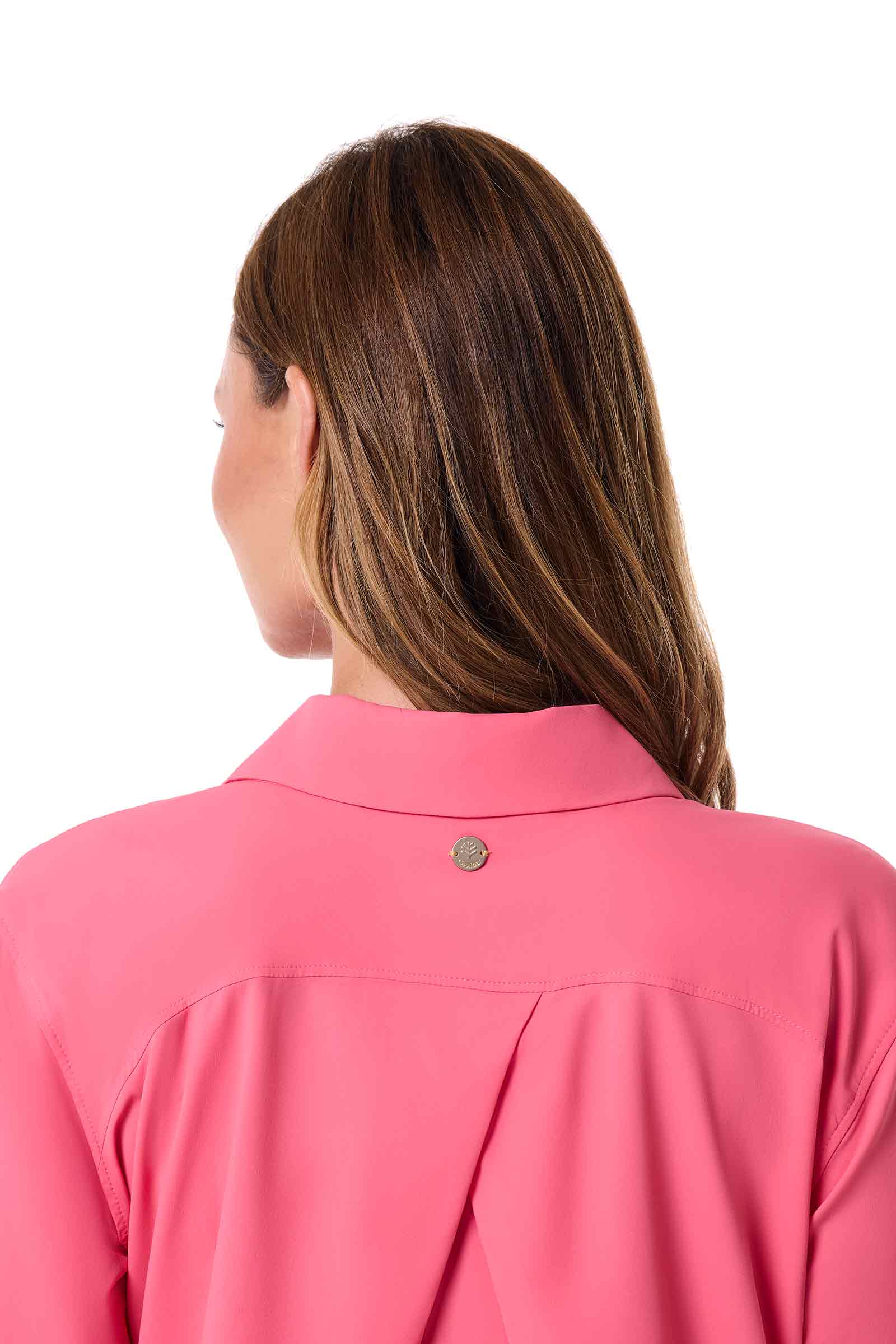 Women's Koesta Cover-Up Pull Over Shirt with Pockets | Sunkist Coral - Image 5