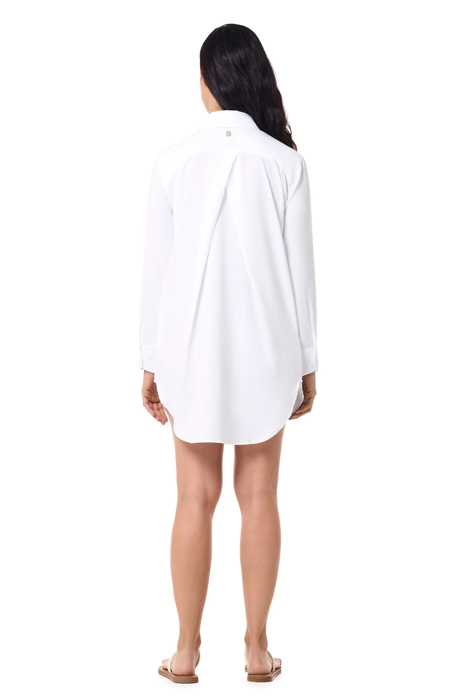 Women's Koesta Cover-Up Pull Over Shirt with Pockets | White - Image 4