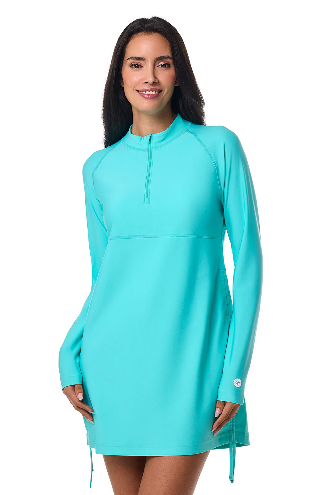 Women's Lawai Ruche Swim Shirt | Blue Curacao - Image 3