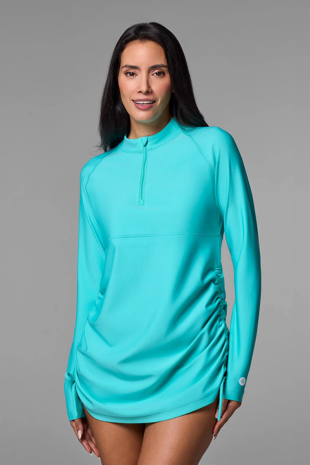 Women's Ruche Long Sleeve Swim Shirt | Clearance Parent - Image 6