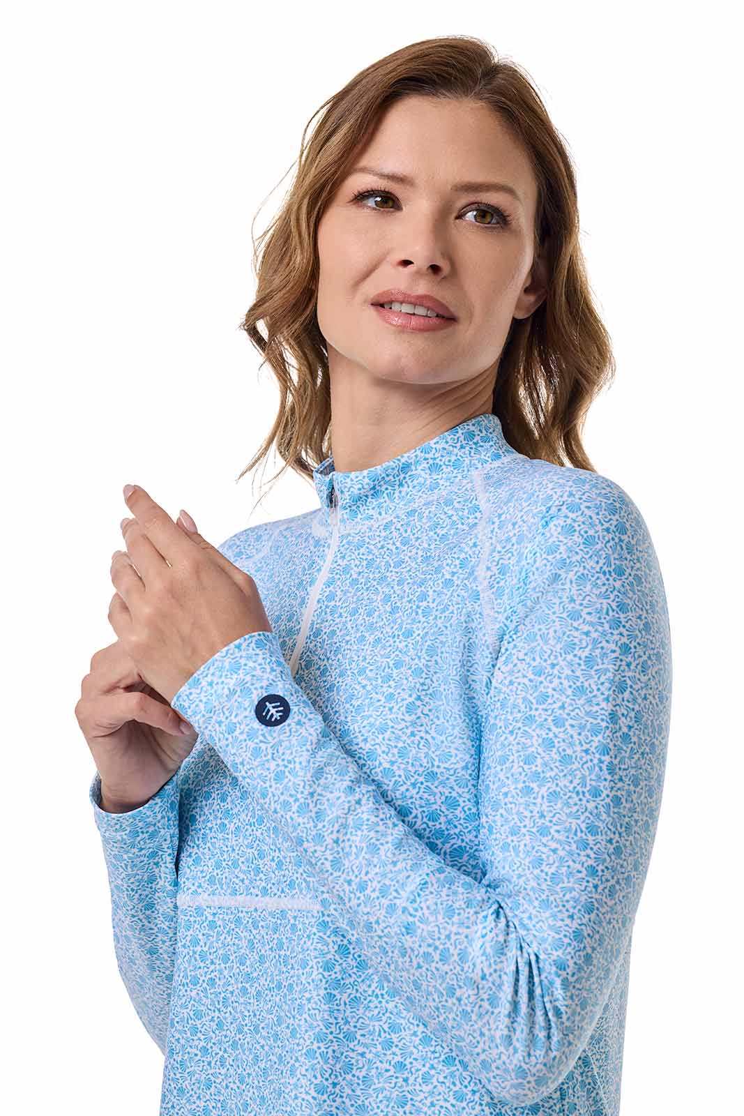 Women's Lawai Ruche Swim Shirt | Malibu Blue Shell We - Image 5