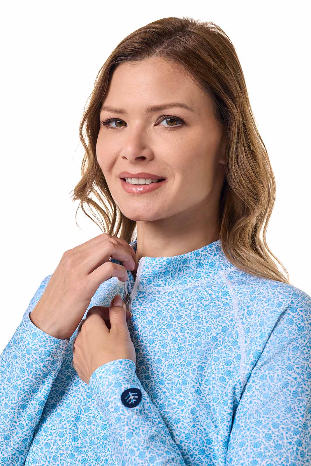 Women's Lawai Ruche Swim Shirt | Malibu Blue Shell We - Image 6
