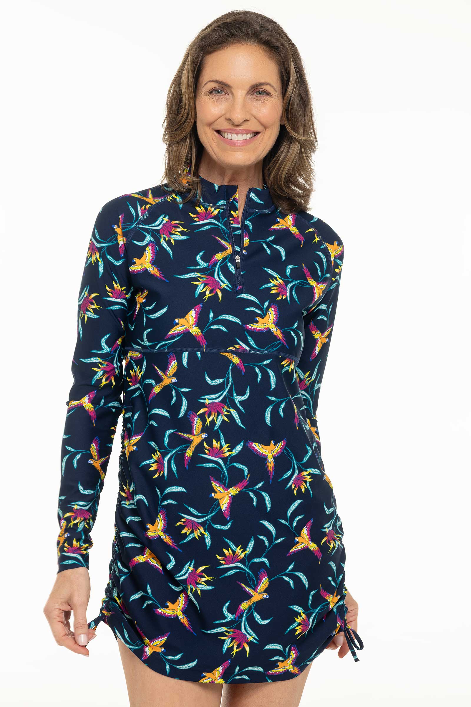 Women's Ruche Long Sleeve Swim Shirt | Regular Parent - Image 11