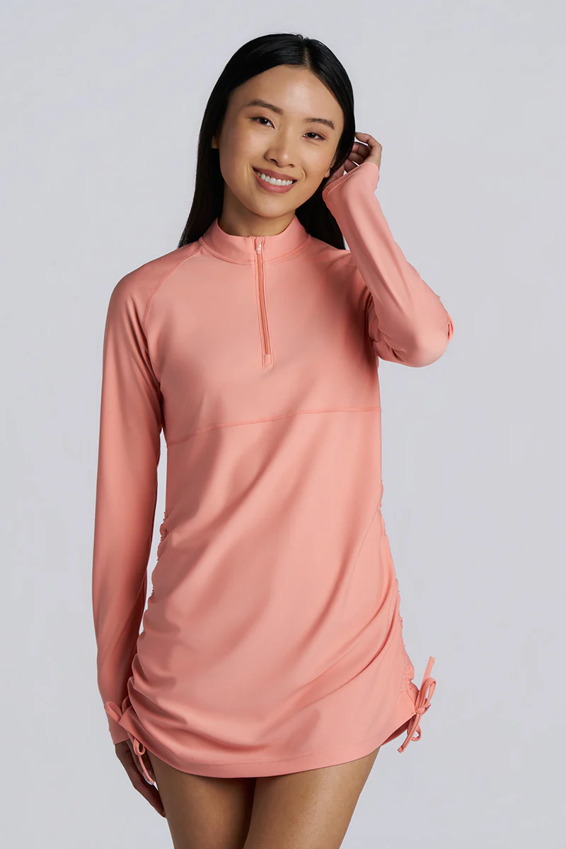 Women's Ruche Long Sleeve Swim Shirt | Regular Parent - Image 2