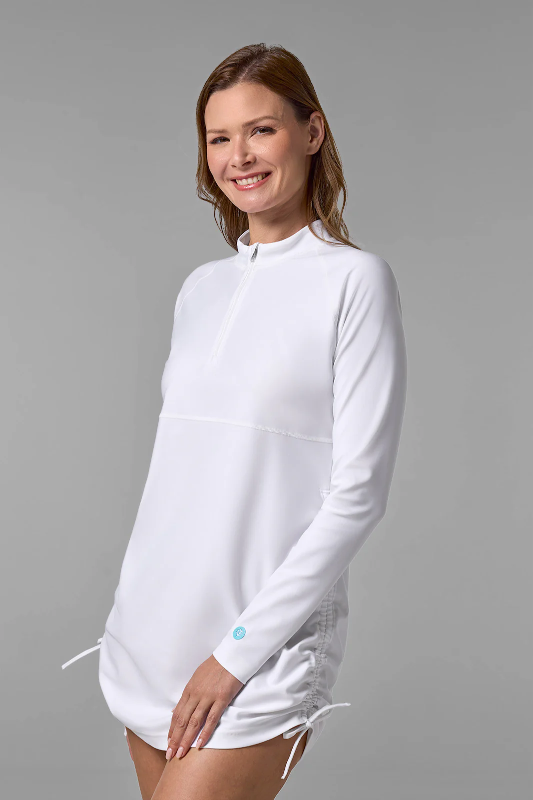 Women's Lawai Ruche Swim Shirt | White - Image 2