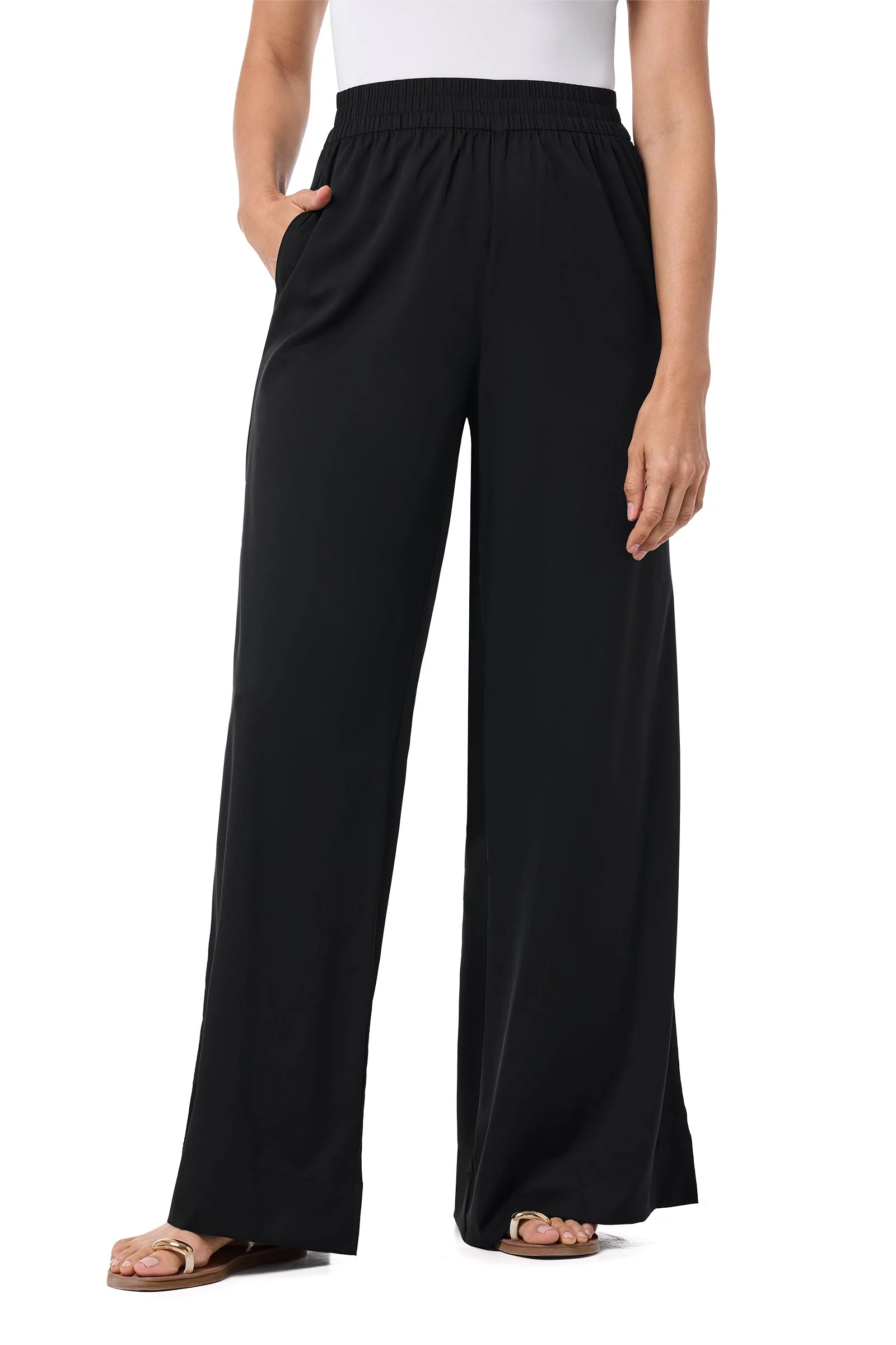 Women's Leros Wide Leg Pants | Black - Image 2