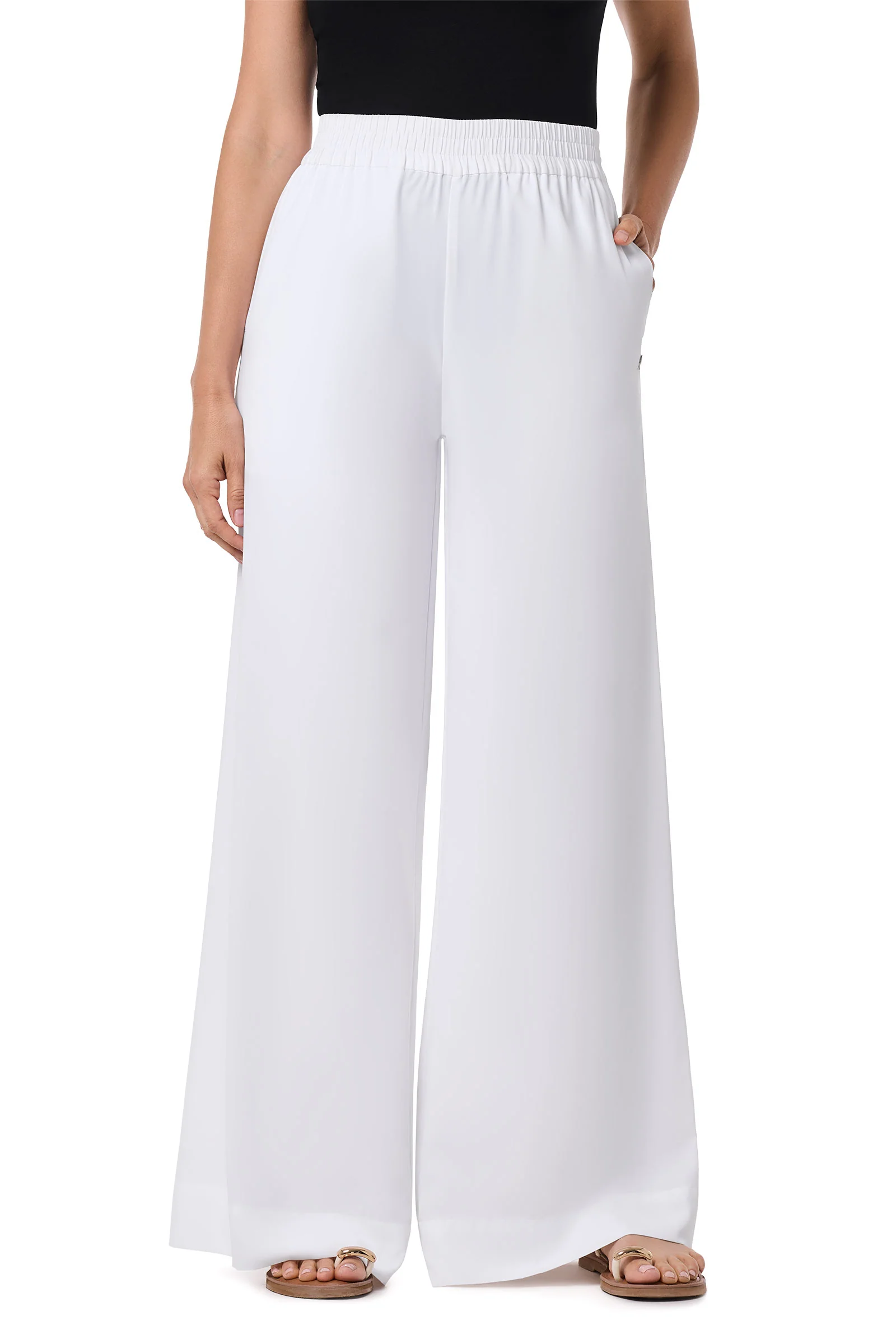 Women's Leros Wide Leg Pants | White - Image 2