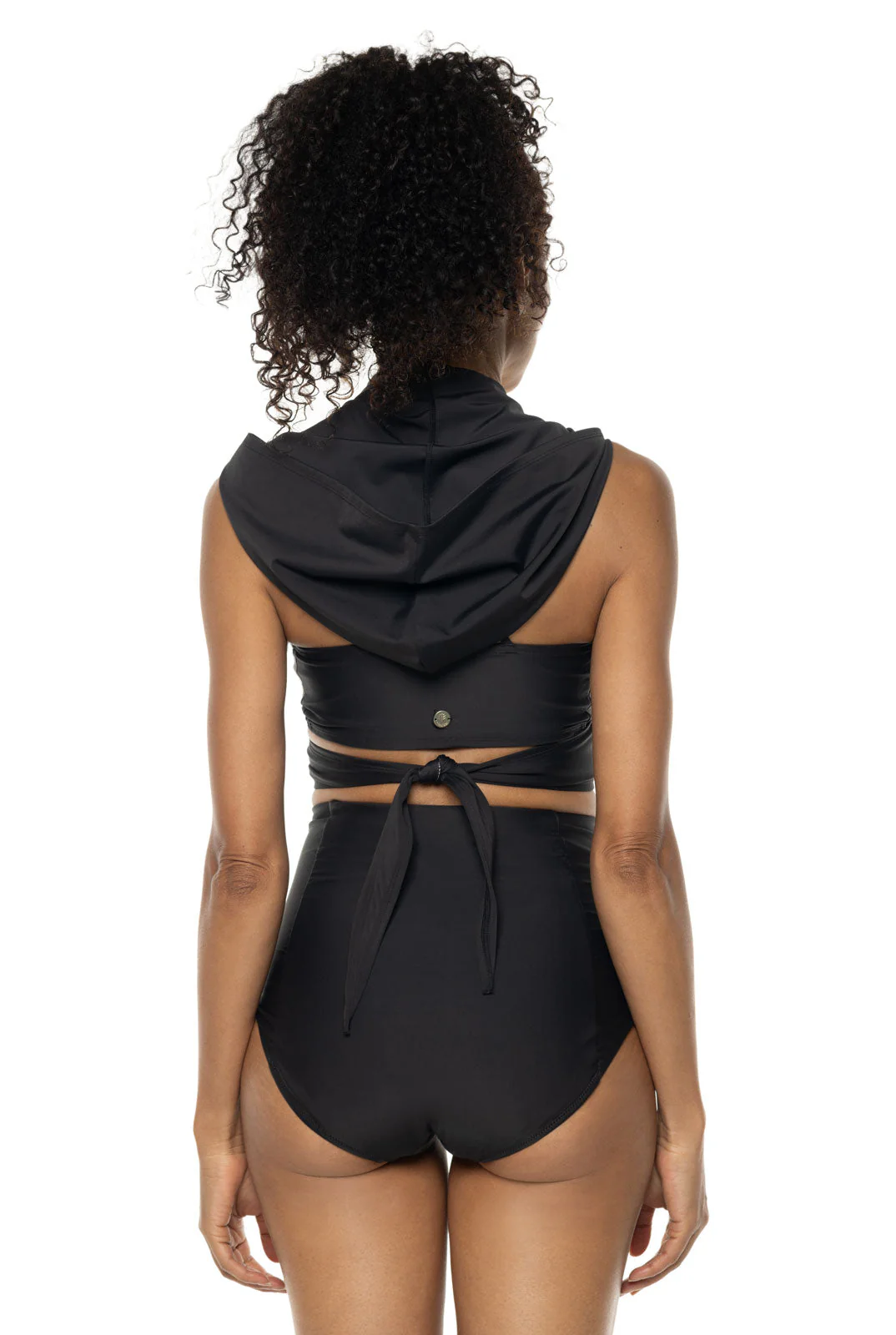 Women's Little Havana Hooded Wrap Top | Black - Image 2