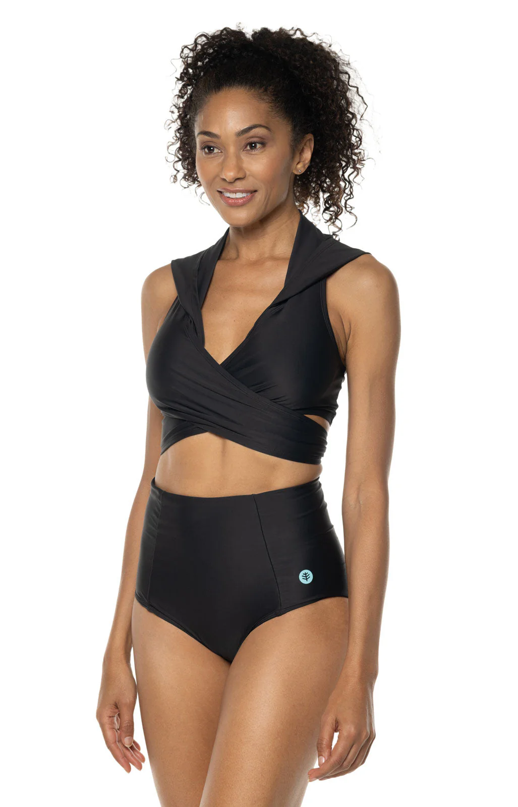 Women's Little Havana Hooded Wrap Top | Black - Image 3