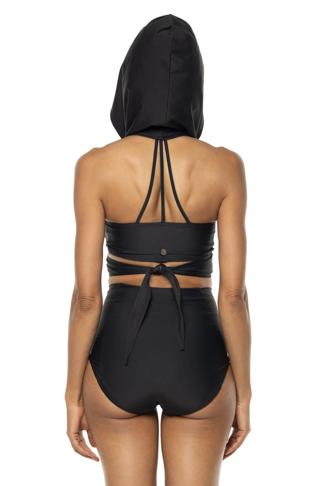 Women's Little Havana Hooded Wrap Top | Black - Image 6