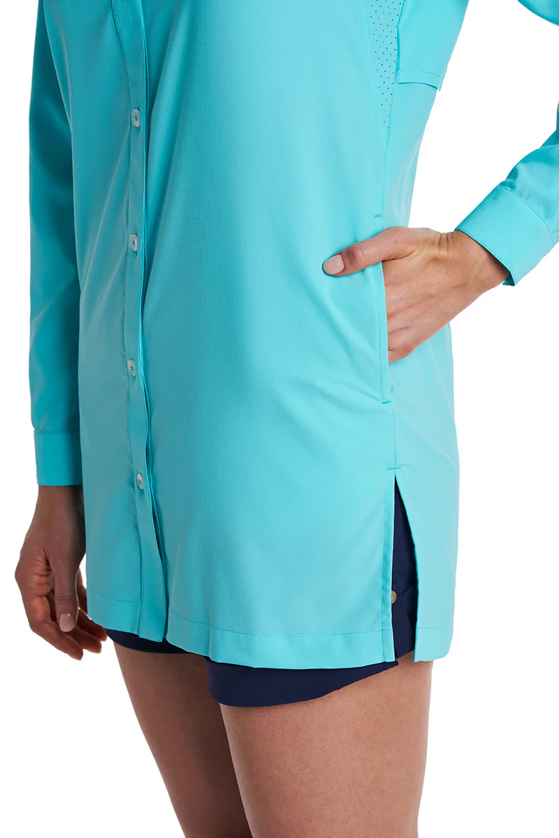 Iztapa Coastal Sun Shirt | Coolibar Blue - Image 6