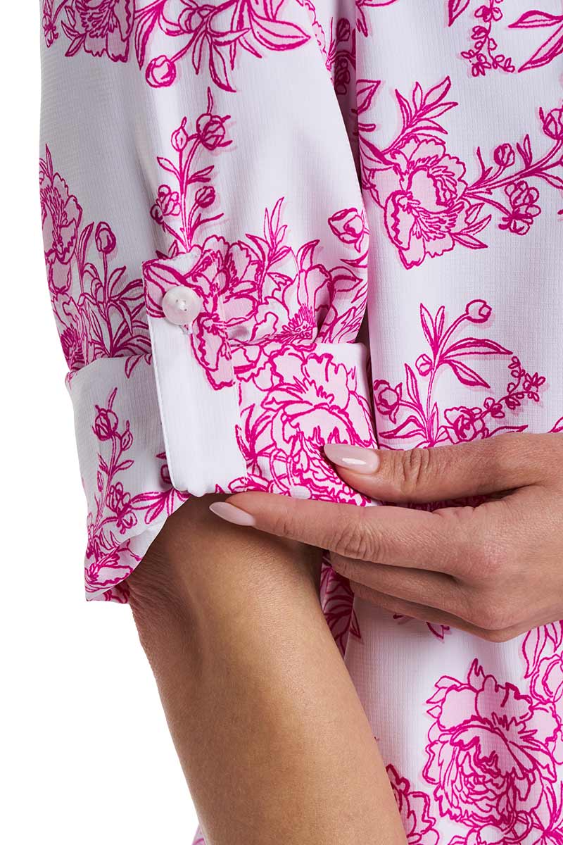 Iztapa Coastal Sun Shirt | Fuchsia Bouquet - Image 12