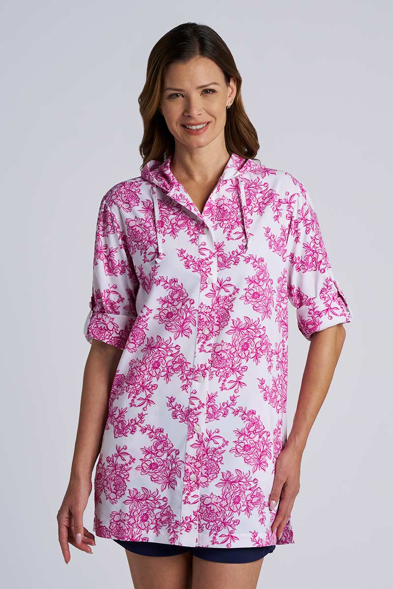 Iztapa Coastal Sun Shirt | Fuchsia Bouquet - Image 4