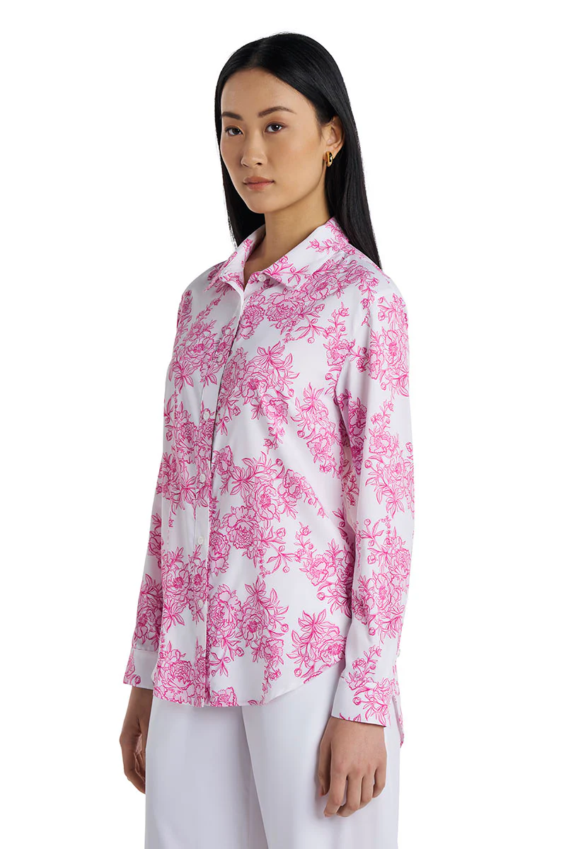 Women's Rhodes Long Sleeve Shirt | Fuchsia Bouquet - Image 3