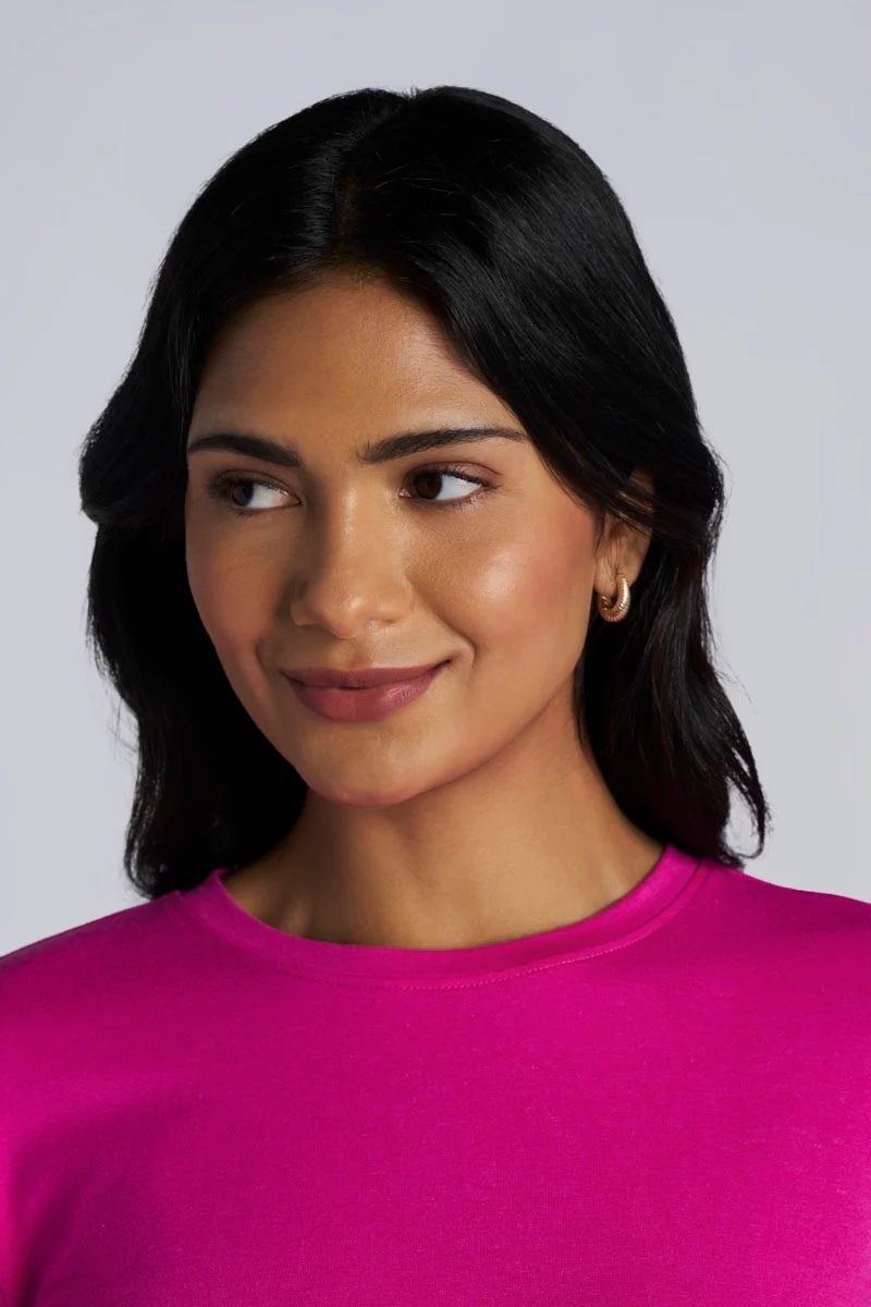 Women's Morada Everyday Long Sleeve T-Shirt | Fuchsia - Image 3