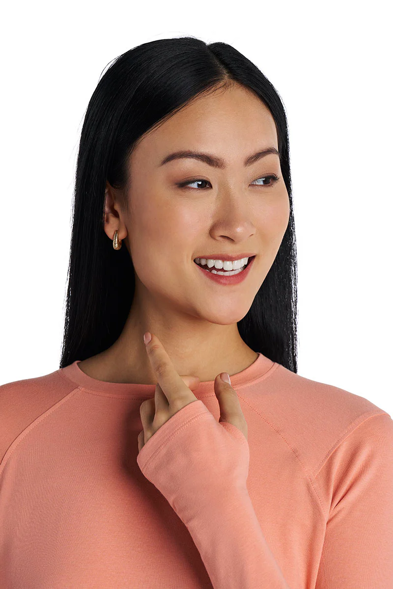 Women's Dania Long Sleeve T-Shirt with Thumbholes | Soft Blush - Image 6