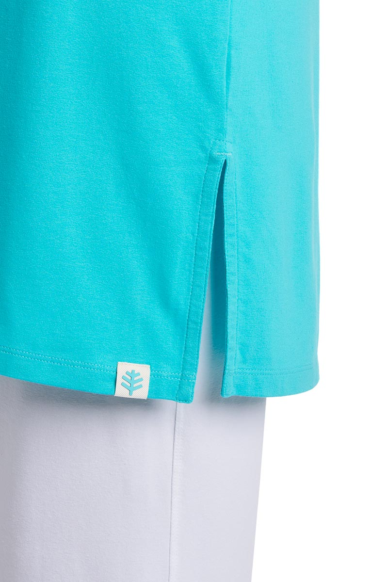 Women's Cabana Long Zip-Up Hoodie | Coolibar Blue - Image 8