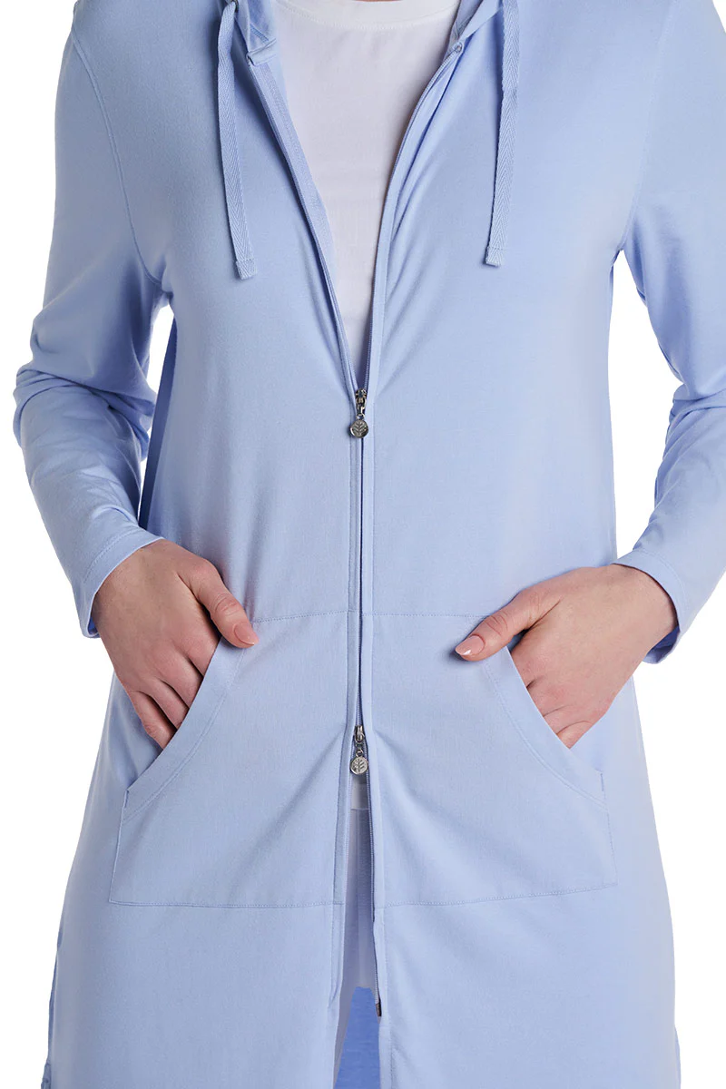 Women's Cabana Long Zip-Up Hoodie | Periwinkle - Image 8