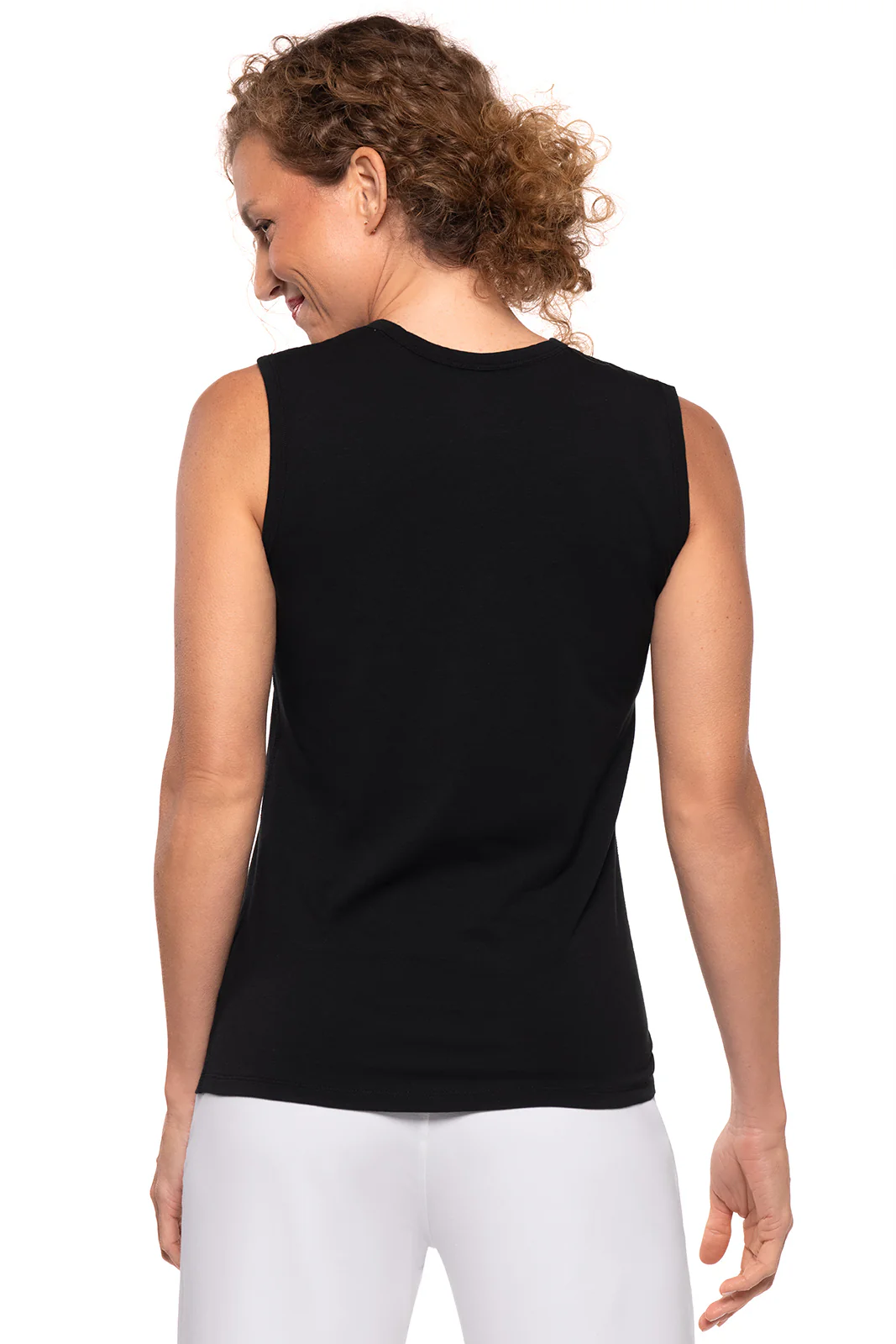 Women's LumaLeo High Neck Tank Top | Black - Image 3
