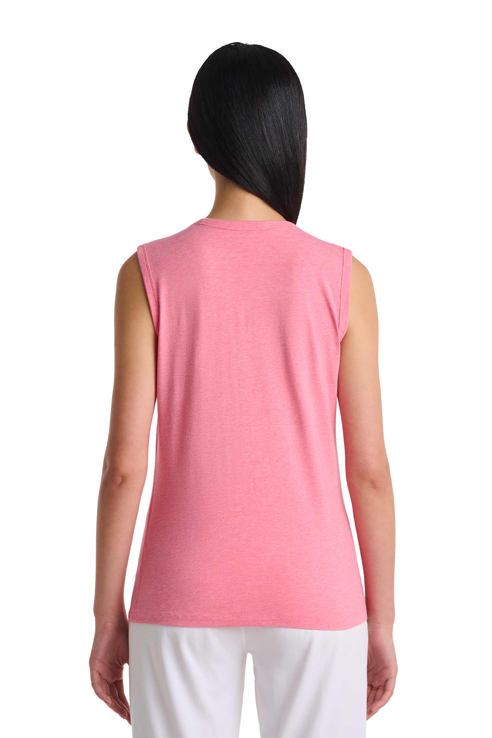 Women's LumaLeo High Neck Tank Top | Flamingo Pink Heather - Image 5