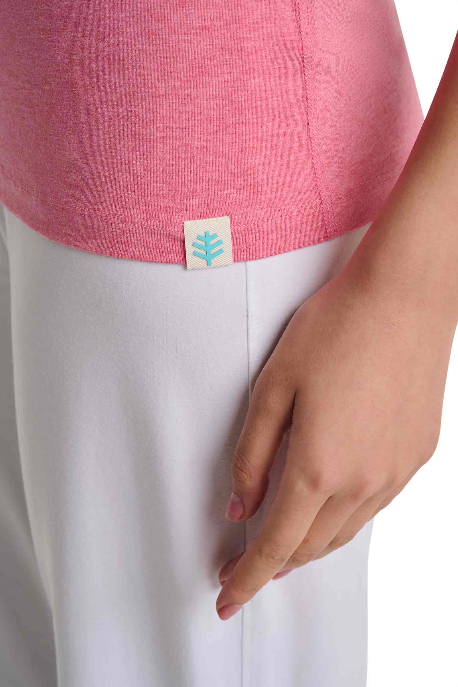 Women's LumaLeo High Neck Tank Top | Flamingo Pink Heather - Image 7