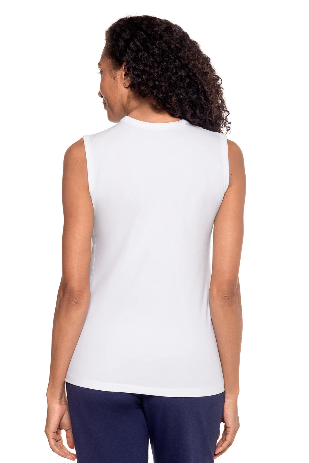 Women's LumaLeo High Neck Tank Top | White - Image 3