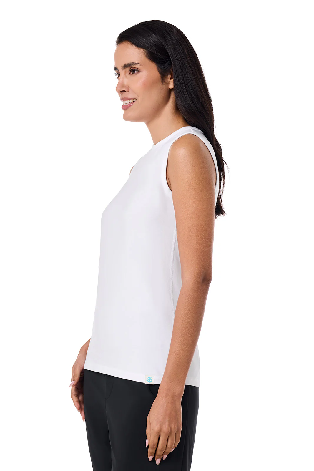 Women's LumaLeo High Neck Tank Top | White - Image 8