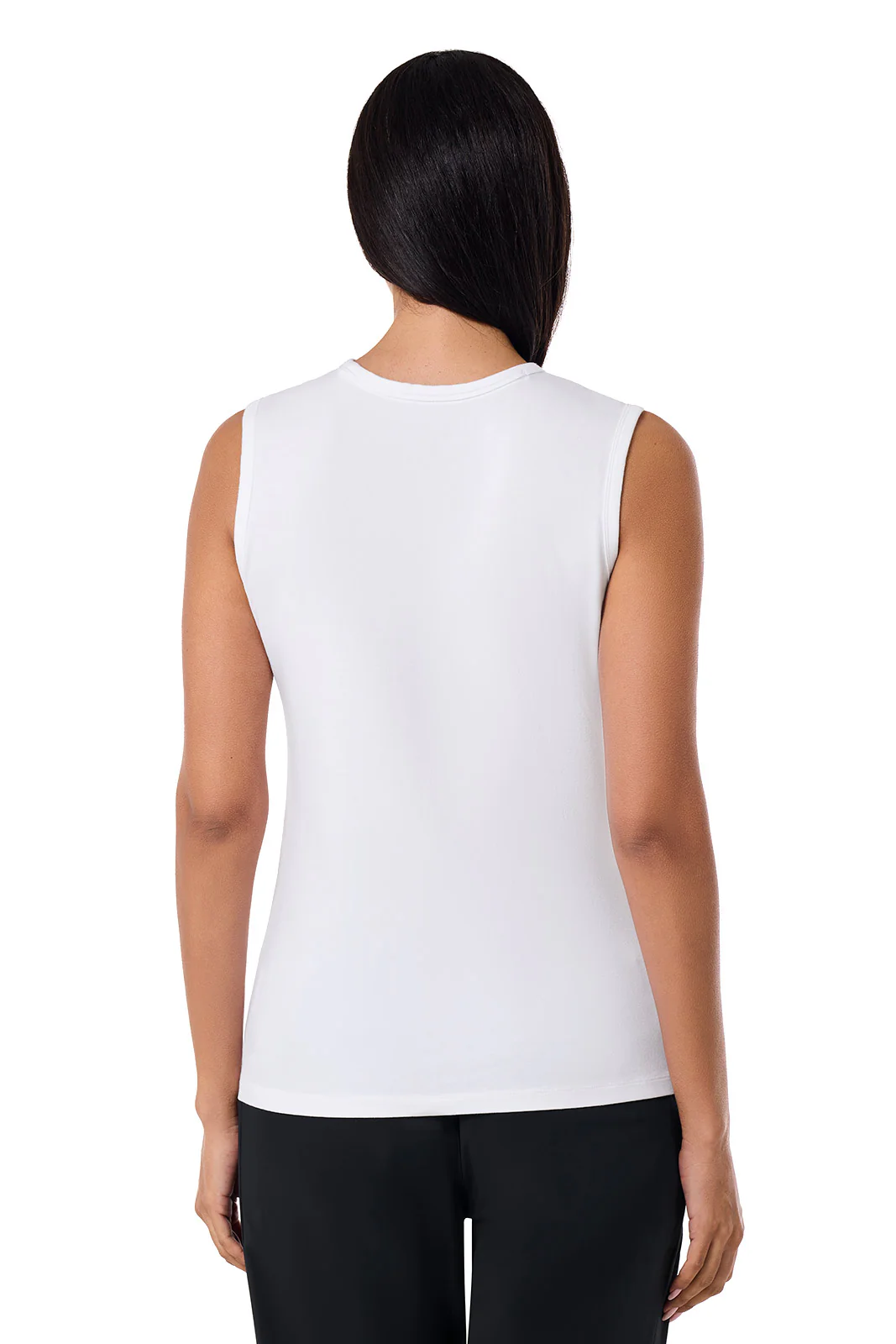 Women's LumaLeo High Neck Tank Top | White - Image 9