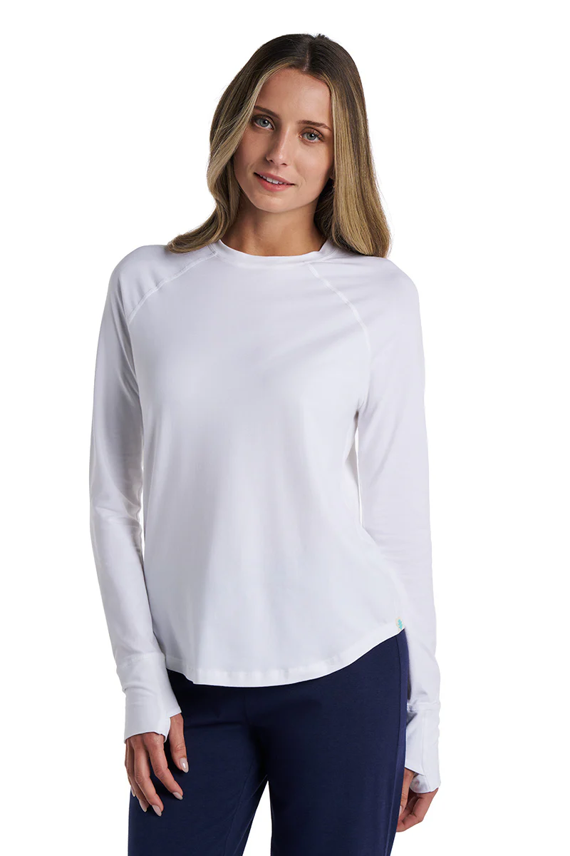 Women's LumaLeo Long Sleeve T-Shirt with Thumbholes | White - Image 4