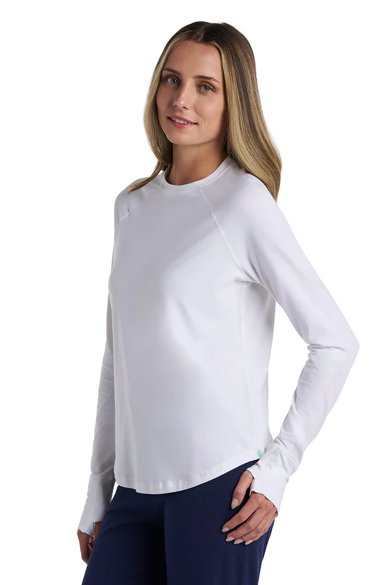 Women's LumaLeo Long Sleeve T-Shirt with Thumbholes | White - Image 5
