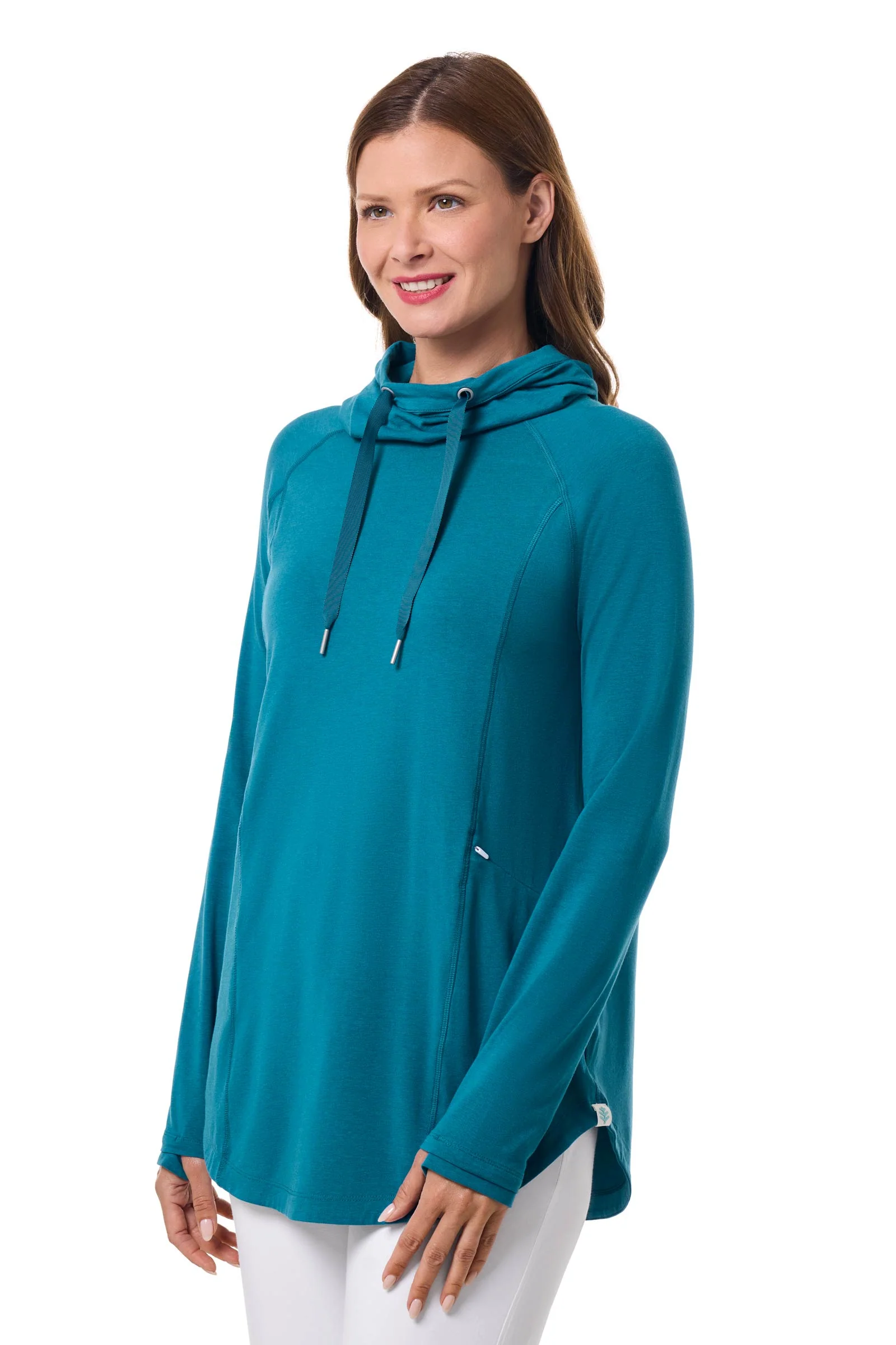Women's LumaLeo Pullover Hoodie with Thumbholes | Bluejay - Image 4