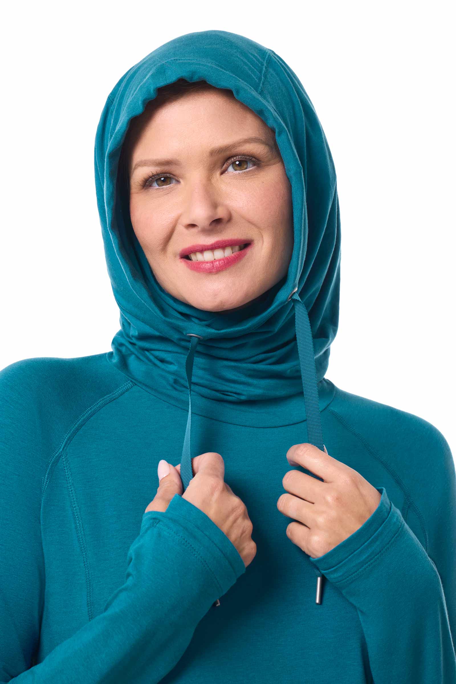 Women's LumaLeo Pullover Hoodie with Thumbholes | Bluejay - Image 7
