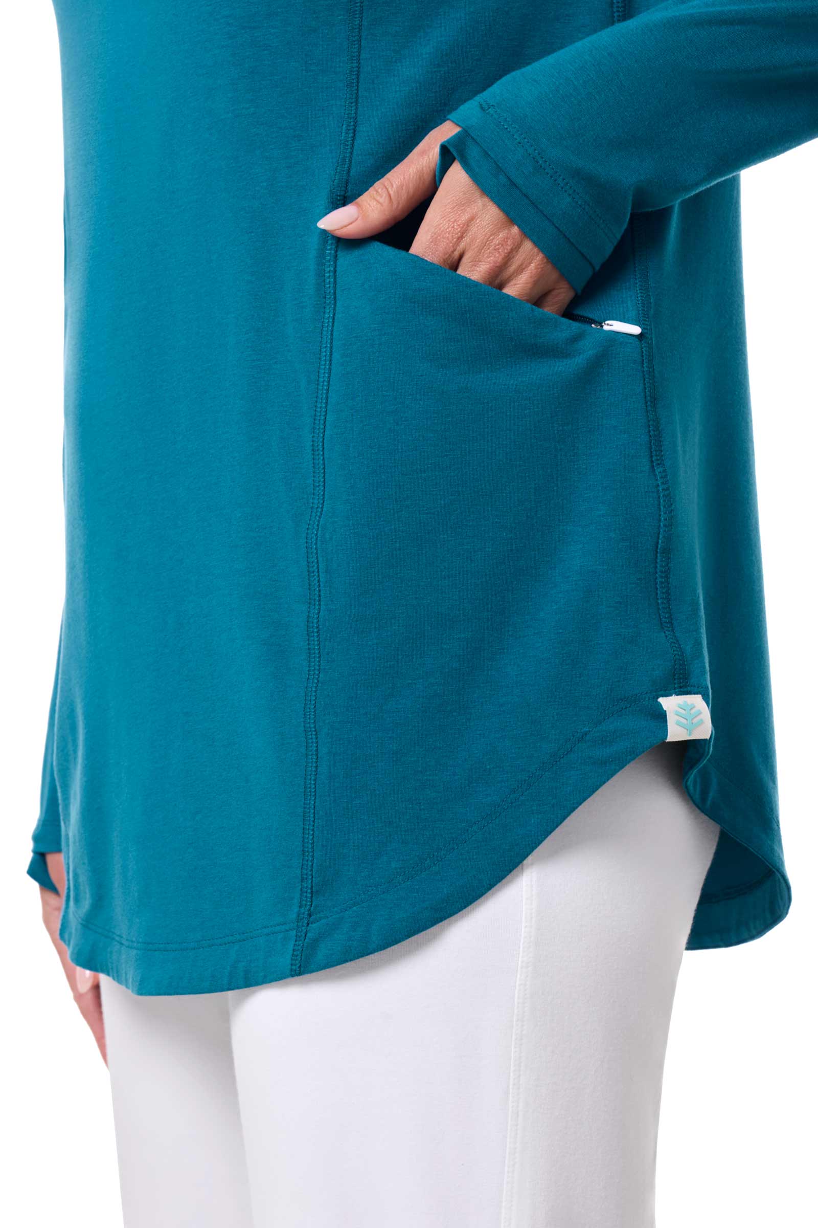 Women's LumaLeo Pullover Hoodie with Thumbholes | Bluejay - Image 8