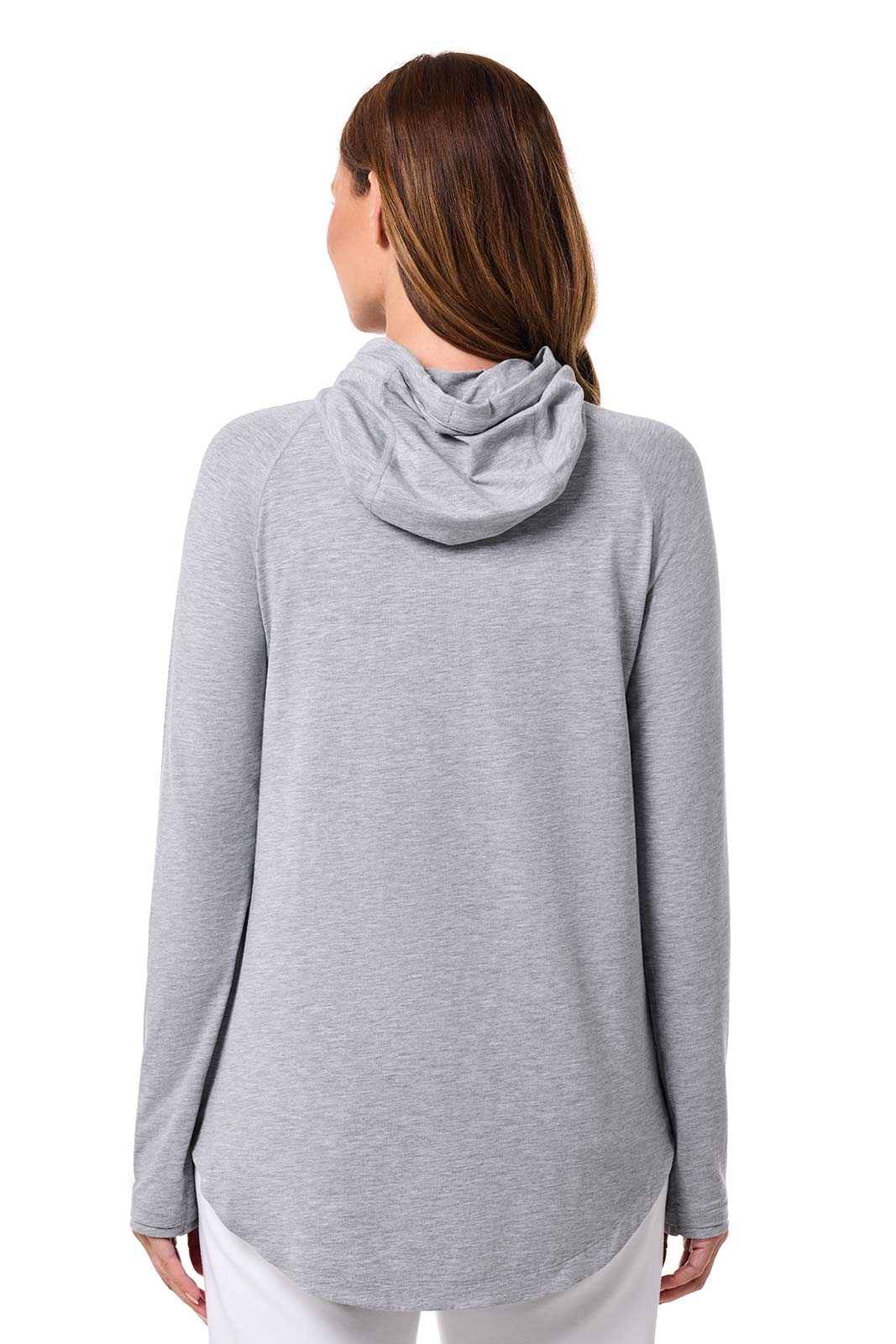 Women's LumaLeo Pullover Hoodie with Thumbholes | Grey Heather - Image 5