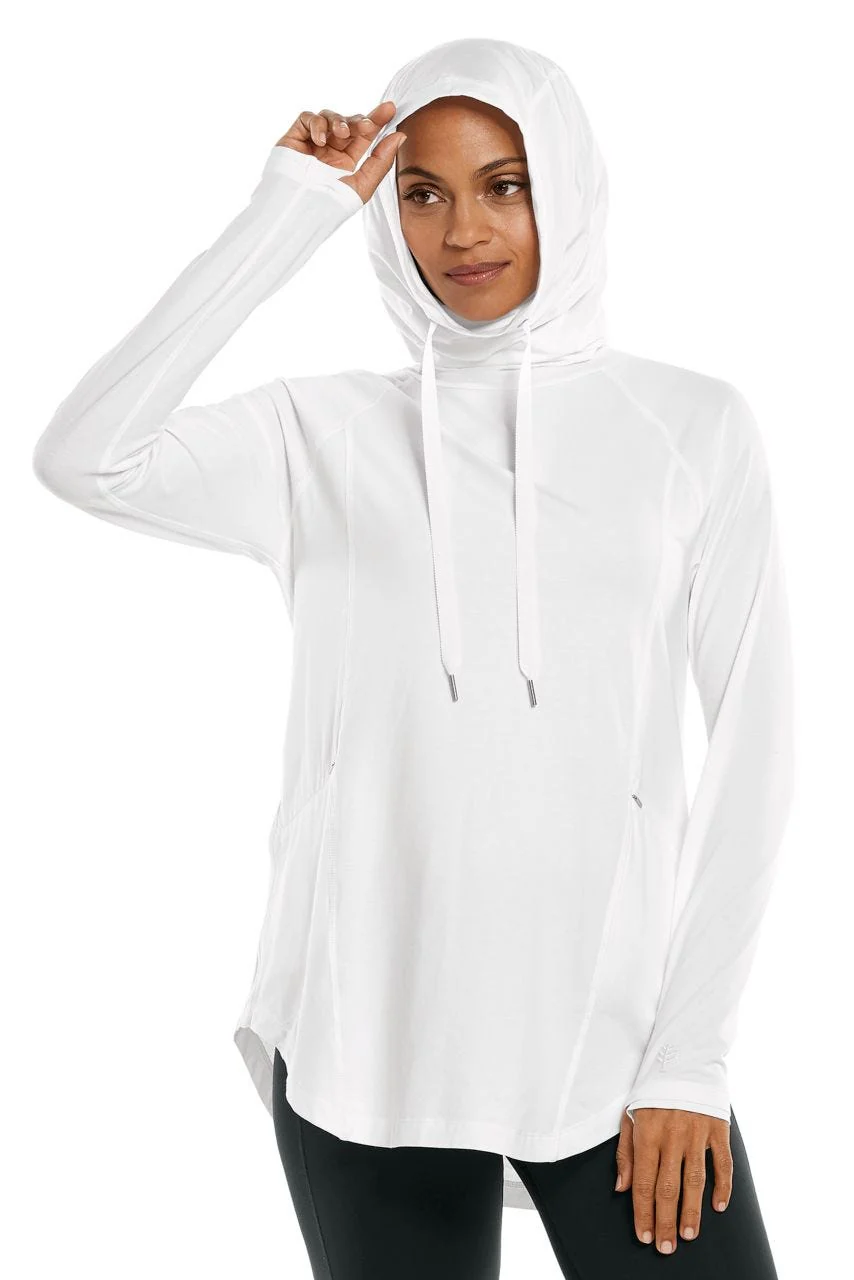 Women's LumaLeo Pullover Hoodie with Thumbholes | White - Image 2