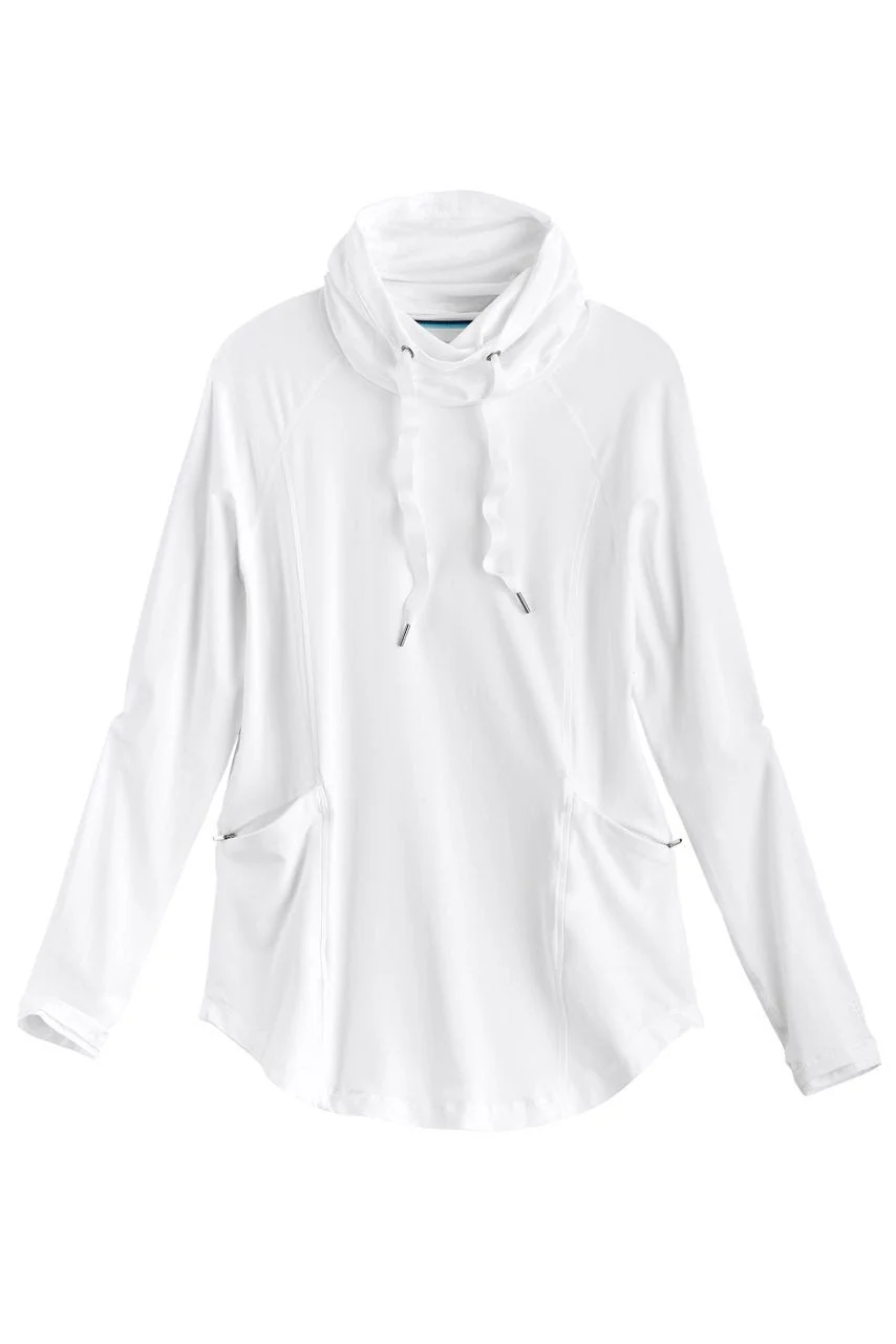 Women's LumaLeo Pullover Hoodie with Thumbholes | White - Image 3