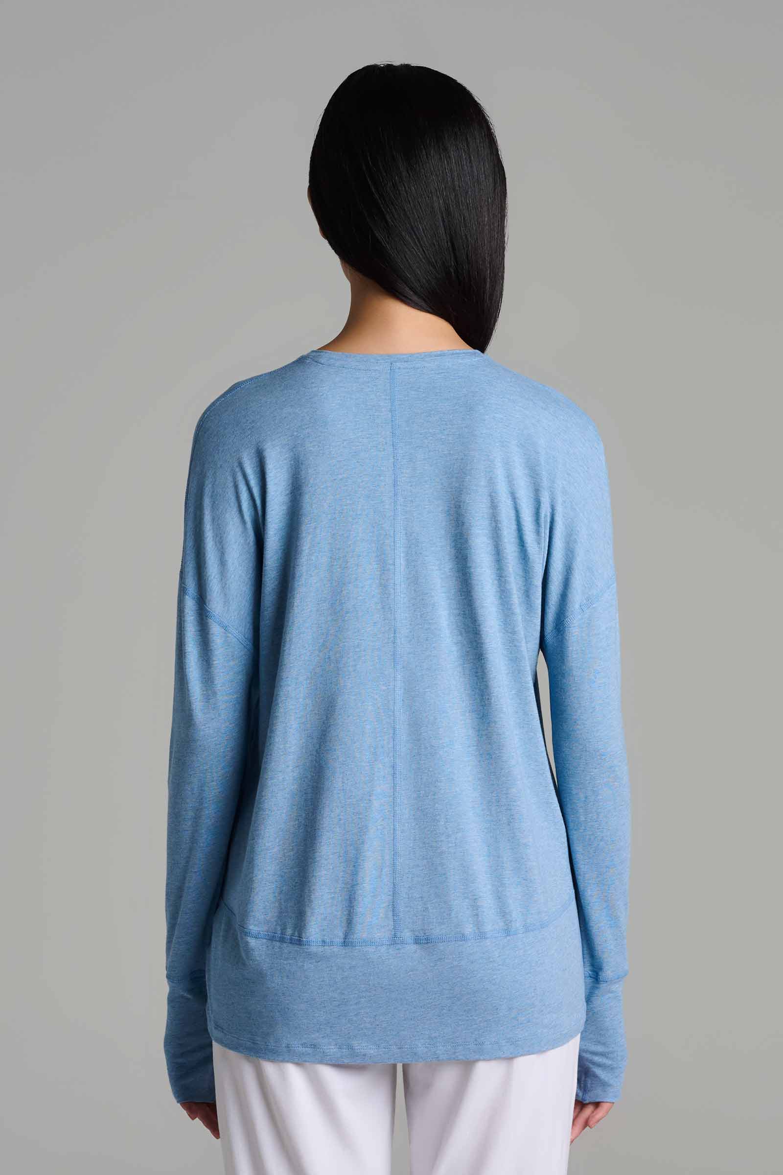 Women's LumaLeo Relaxed Long Sleeve T-Shirt | Light Blue Heather - Image 2