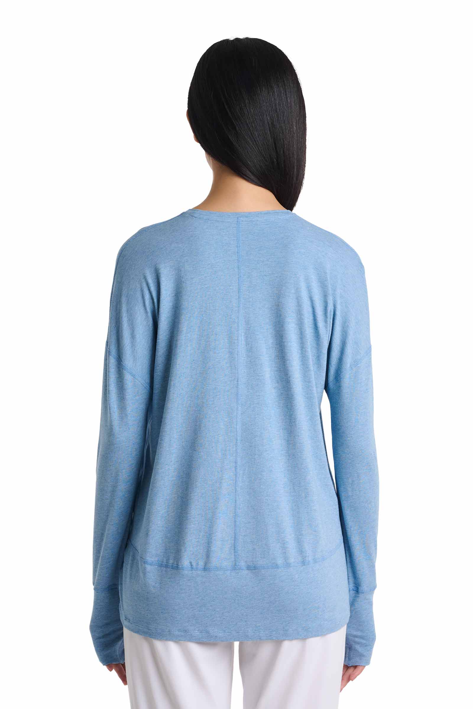 Women's LumaLeo Relaxed Long Sleeve T-Shirt | Light Blue Heather - Image 5