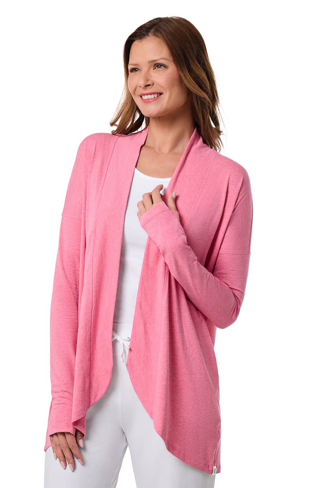 Women's LumaLeo Wrap with Back Slit | Flamingo Pink Heather - Image 3