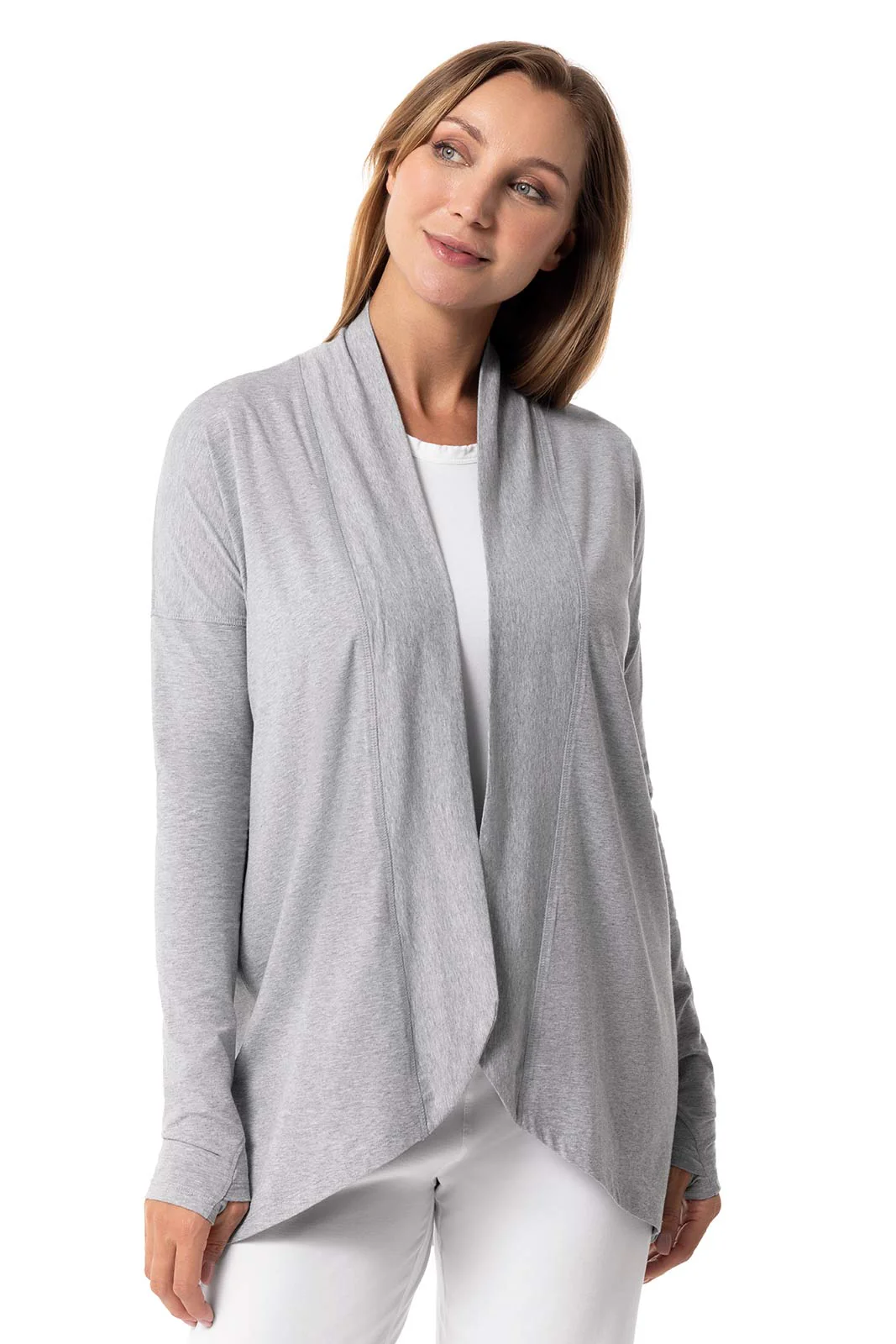 Women's LumaLeo Wrap with Back Slit | Grey Heather - Image 2