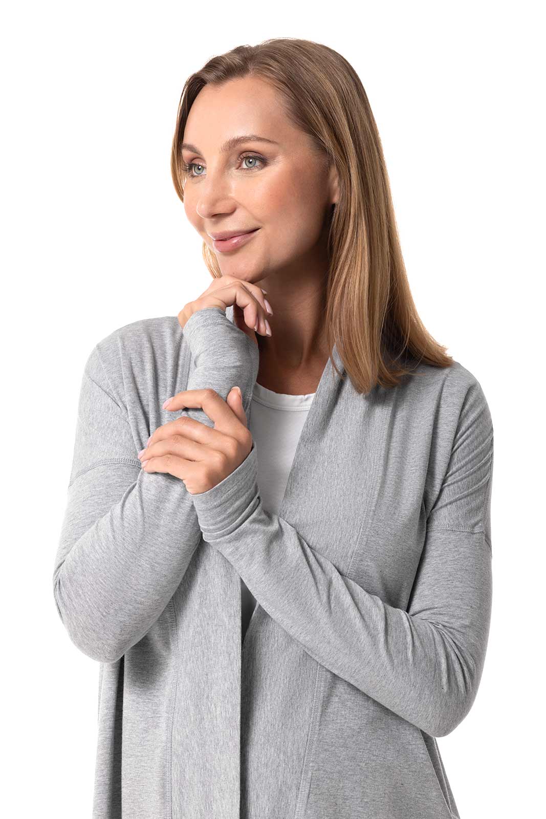 Women's LumaLeo Wrap with Back Slit | Grey Heather - Image 6