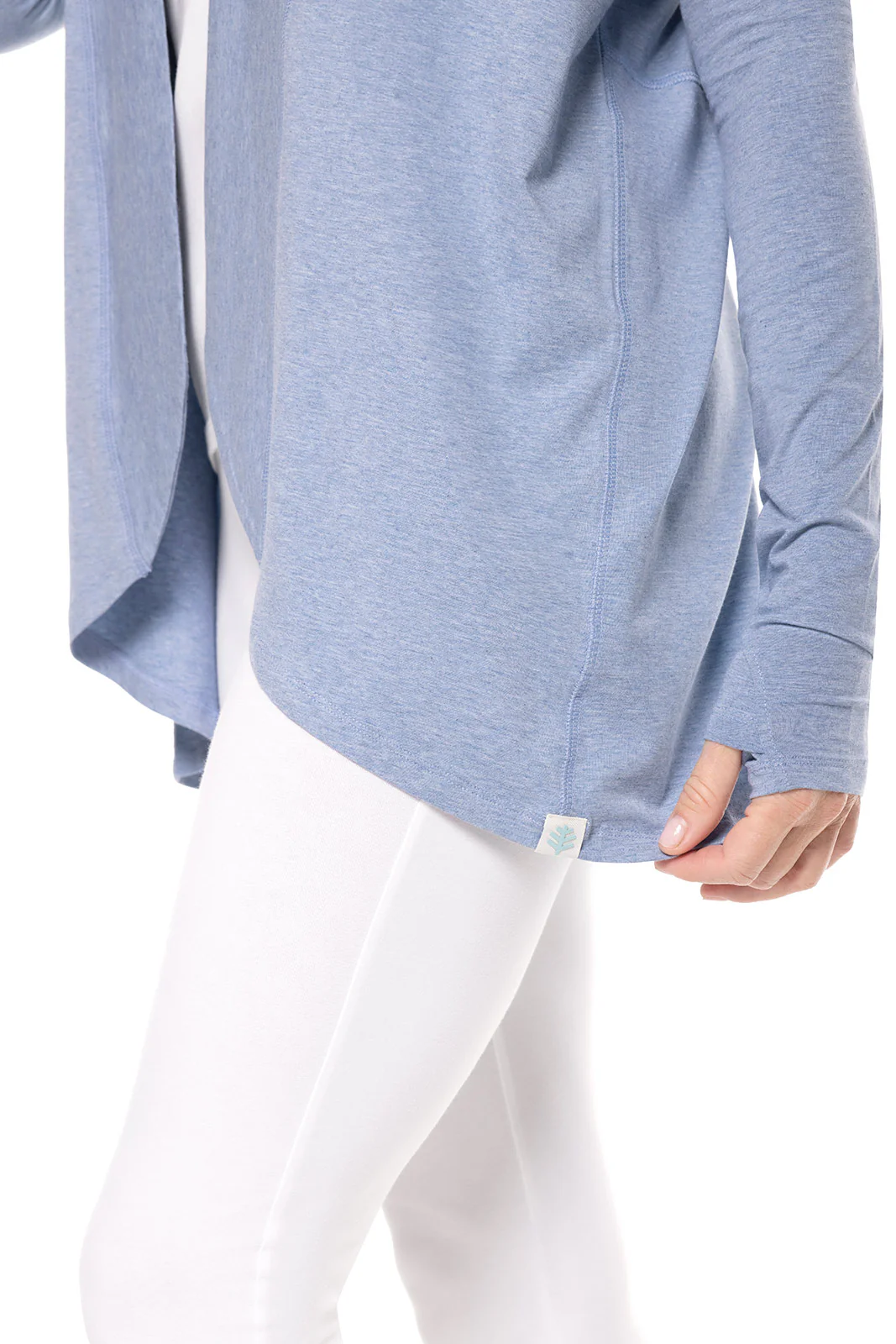 Women's LumaLeo Wrap with Back Slit | Light Blue Heather - Image 6