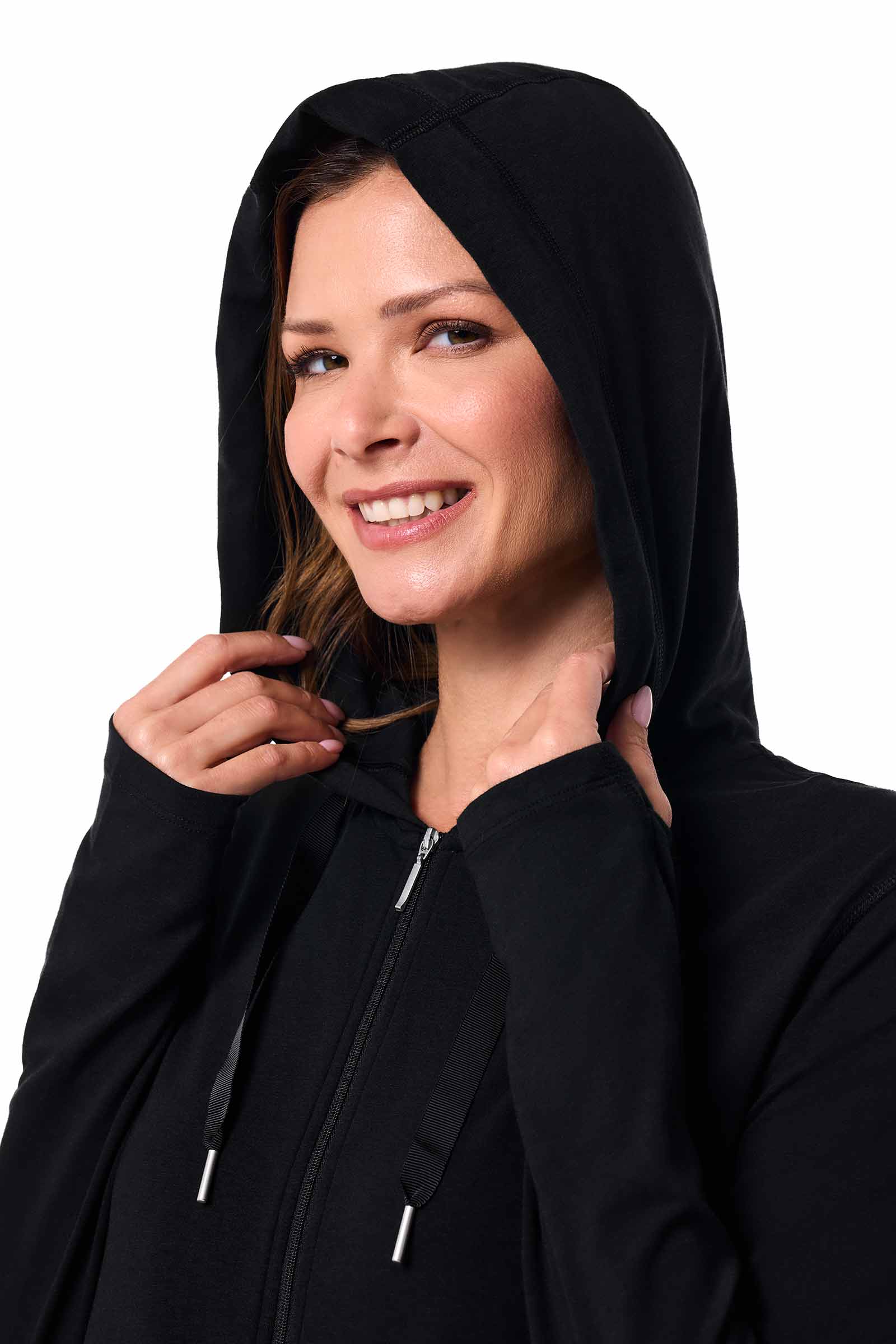 Women's LumaLeo Zip-Up Hoodie | Black - Image 7