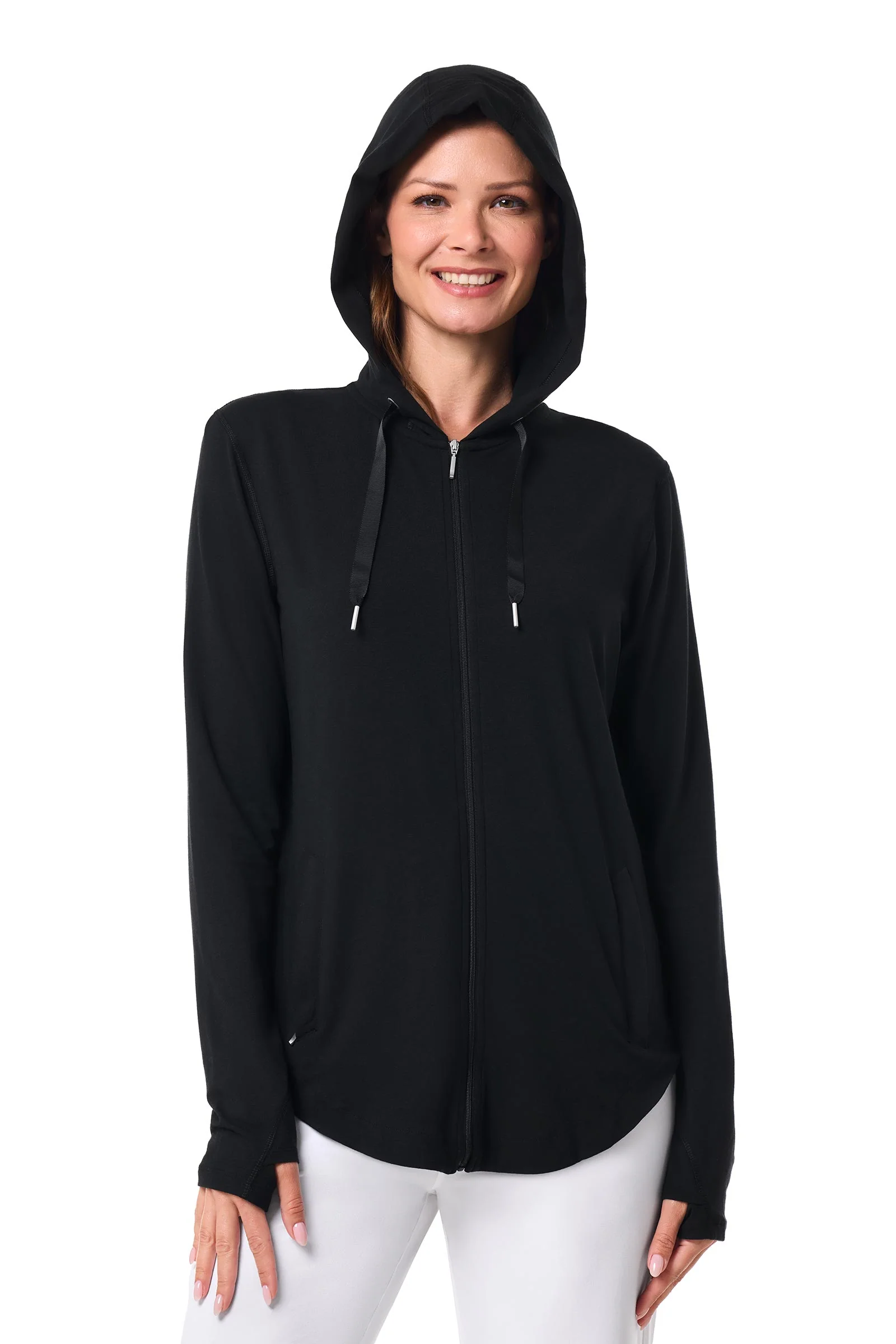 Women's LumaLeo Zip-Up Hoodie | Black - Image 8