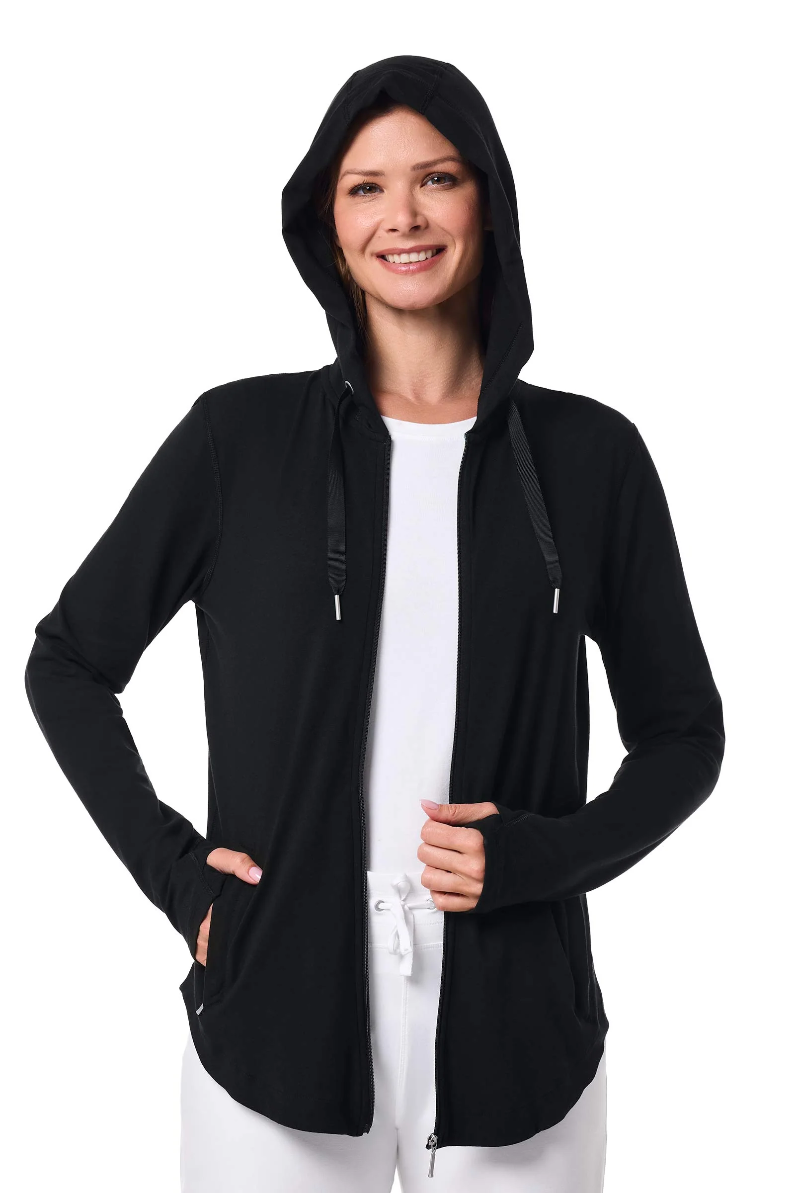 Women's LumaLeo Zip-Up Hoodie | Black - Image 9