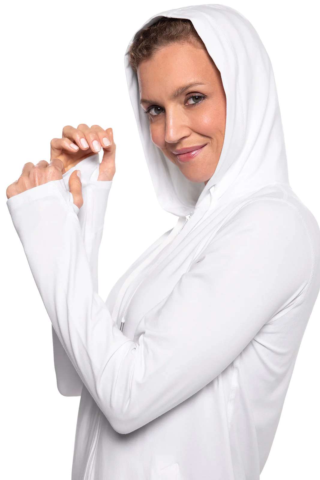 Women's LumaLeo Zip-Up Hoodie | White - Image 6