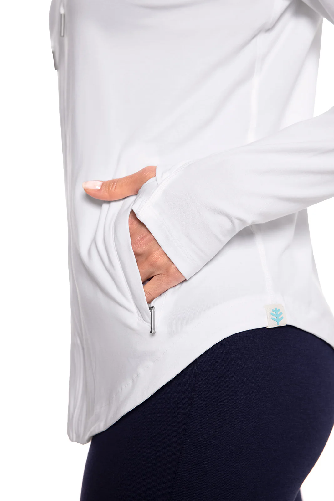 Women's LumaLeo Zip-Up Hoodie | White - Image 7