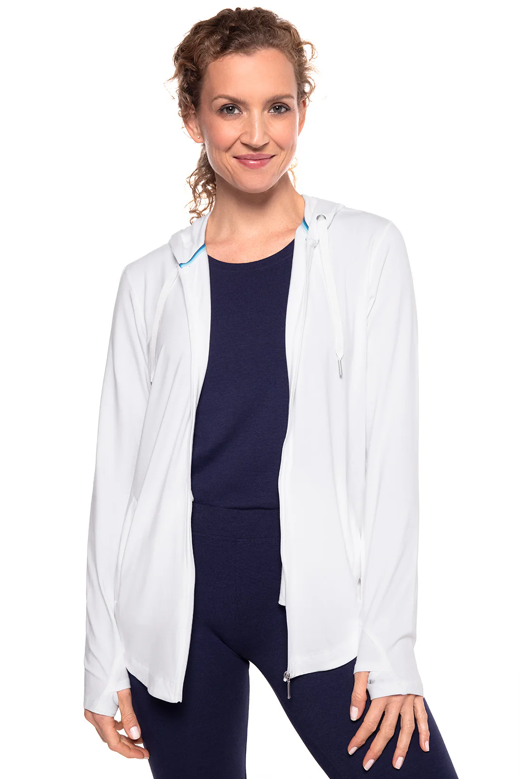 Women's LumaLeo Zip-Up Hoodie | White - Image 9