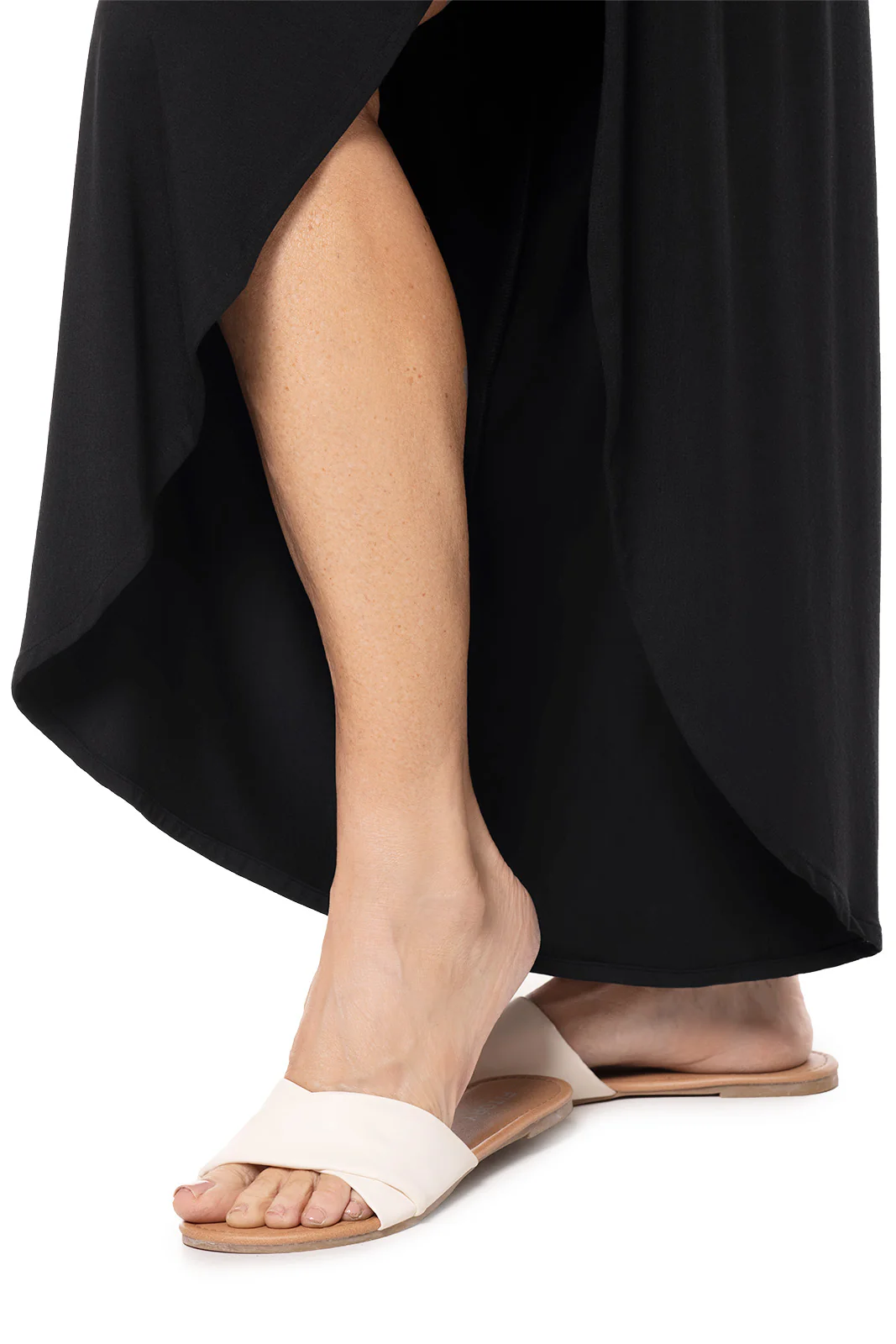 Women's Lynsu Wide Leg Pants with Overlap Detail | Black - Image 5