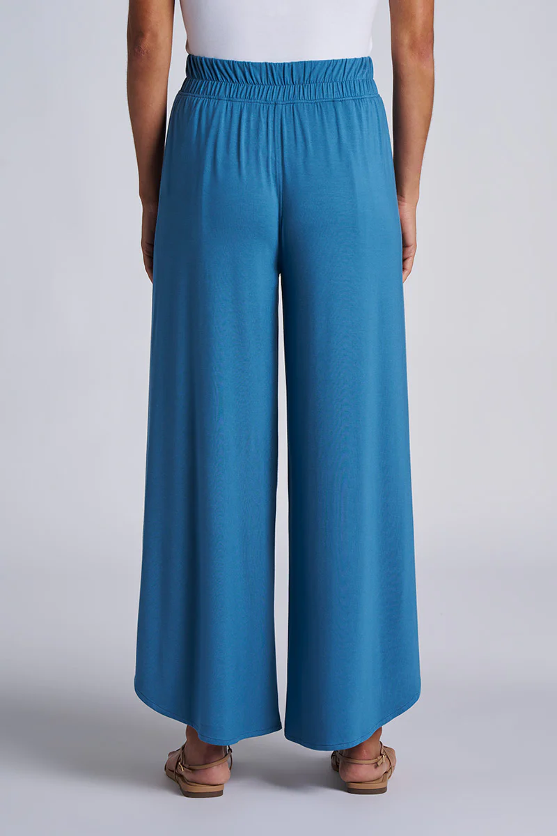 Women's Lynsu Wide Leg Pants with Overlap Detail | Blue Dusk - Image 2